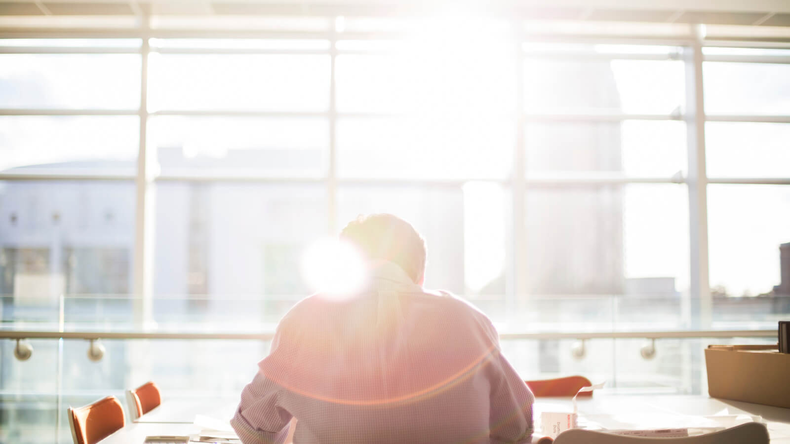 Photo of businessman at a desk